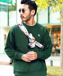 US.POLO ASSN./ユーエスポロアッスン ブランド別注 裏毛ワンポイント刺繍 スウェットトレーナー