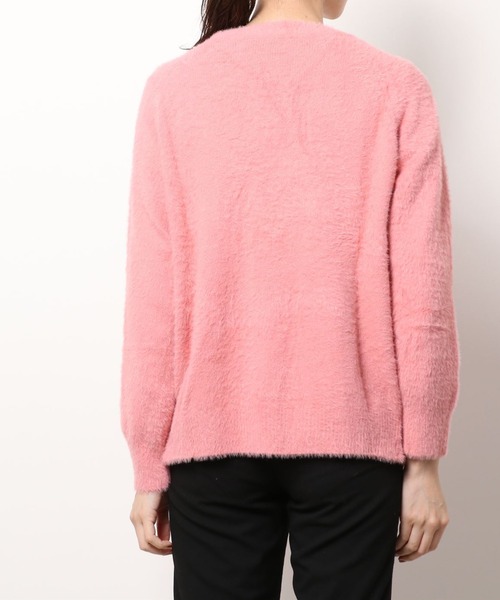 Jasmine Grandiflorum（ジャスミングランディフローラム）の「【Jasmine】シャギーニットVネックカーディガン（カーディガン/ボレロ・レディース・ホワイト/カーキ/ピンク/スモークピンク/グリーン・FREE）」の18枚目の写真