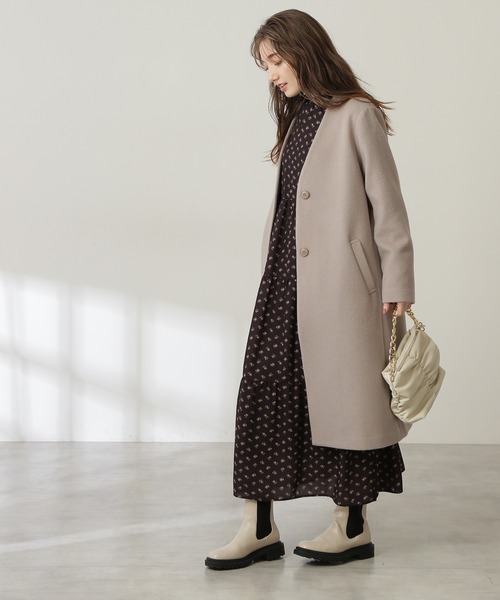 N.（N. Natural Beauty Basic）（エヌエヌナチュラルビューティーベーシック）の「【S Size Line】アンゴラビーバーカラーレスコート（ノーカラーコート・レディース・ベージュ/グレー/ライトグリーン/ホワイト/グレー系その他・SMALL/MEDIUM）」の21枚目の写真