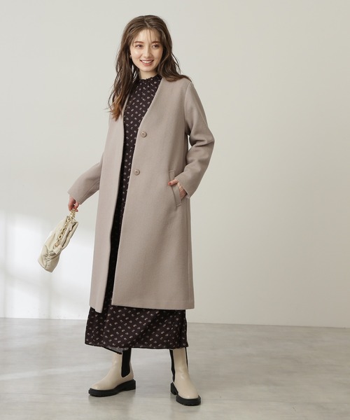 N.（N. Natural Beauty Basic）（エヌエヌナチュラルビューティーベーシック）の「【S Size Line】アンゴラビーバーカラーレスコート（ノーカラーコート・レディース・ベージュ/グレー/ライトグリーン/ホワイト/グレー系その他・SMALL/MEDIUM）」の22枚目の写真