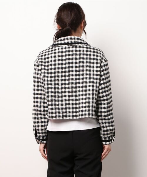 emuniem エムニエム ジャケット アウター チェック 襟付き Check pattern splicing denim collar jacket blouson ユニ