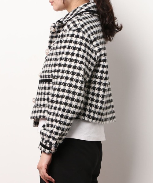 ems excite（エムズエキサイト）の「ﾊﾟｰﾙ釦チェックジャケット（その他