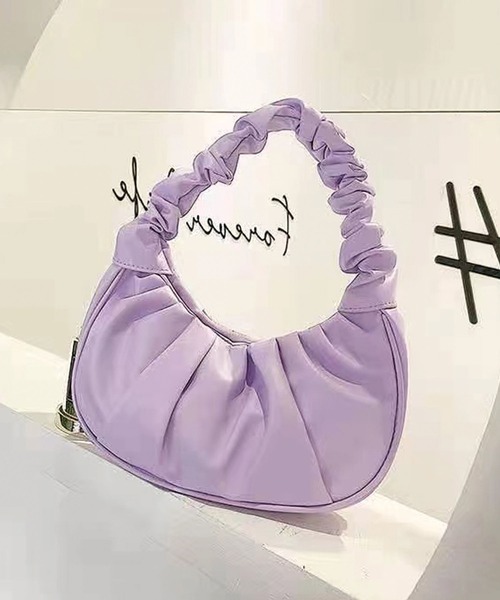 CORNERS（コーナーズ）の「ラウンドギャザーバッグ（ハンドバッグ・レディース・ブラック/パープル/ブルー/アイボリー・FREE）」の4枚目の写真