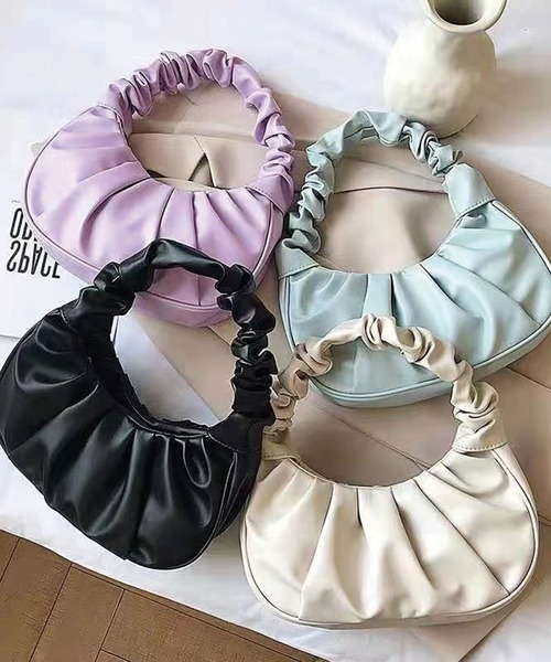 CORNERS（コーナーズ）の「ラウンドギャザーバッグ（ハンドバッグ・レディース・ブラック/パープル/ブルー/アイボリー・FREE）」の8枚目の写真