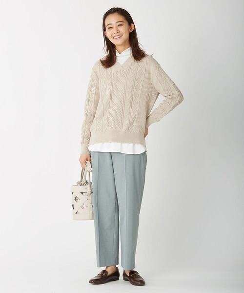 J.PRESS(ジェイプレス)の「【洗える】リランチェツイル ストレート パンツ(その他パンツ・レディース・アイボリー系/カーキ系/ネイビー系/スモーキーグリーン系・T13/T15)」の22枚目の写真