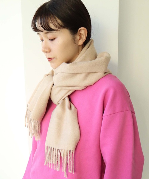 note et silence (ノートエシロンス)の「BRONTE BY MOON Alpaca Scarf (Plain)(マフラー・レディース・ブラウン/アイボリー・FREE)」の2枚目の写真