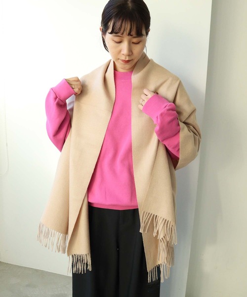 note et silence (ノートエシロンス)の「BRONTE BY MOON Alpaca Scarf (Plain)(マフラー・レディース・ブラウン/アイボリー・FREE)」の12枚目の写真