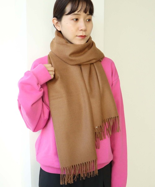note et silence (ノートエシロンス)の「BRONTE BY MOON Alpaca Scarf (Plain)(マフラー・レディース・ブラウン/アイボリー・FREE)」の3枚目の写真