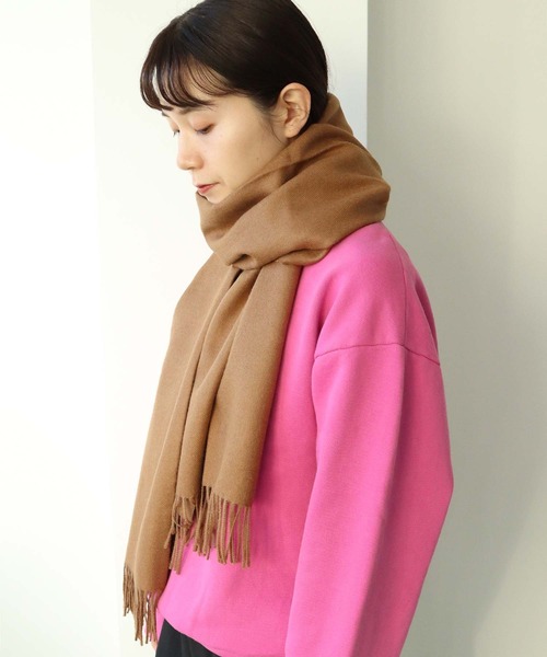 note et silence (ノートエシロンス)の「BRONTE BY MOON Alpaca Scarf (Plain)(マフラー・レディース・ブラウン/アイボリー・FREE)」の4枚目の写真