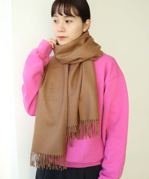 note et silence (ノートエシロンス)の「BRONTE BY MOON Alpaca Scarf (Plain)(マフラー・レディース・ブラウン/アイボリー・FREE)」の5枚目の写真