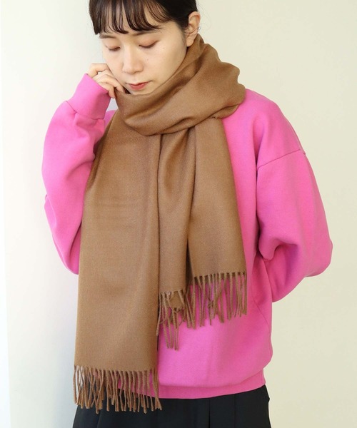 note et silence (ノートエシロンス)の「BRONTE BY MOON Alpaca Scarf (Plain)(マフラー・レディース・ブラウン/アイボリー・FREE)」の6枚目の写真
