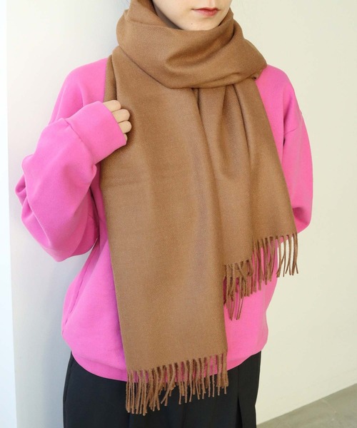 note et silence (ノートエシロンス)の「BRONTE BY MOON Alpaca Scarf (Plain)(マフラー・レディース・ブラウン/アイボリー・FREE)」の7枚目の写真