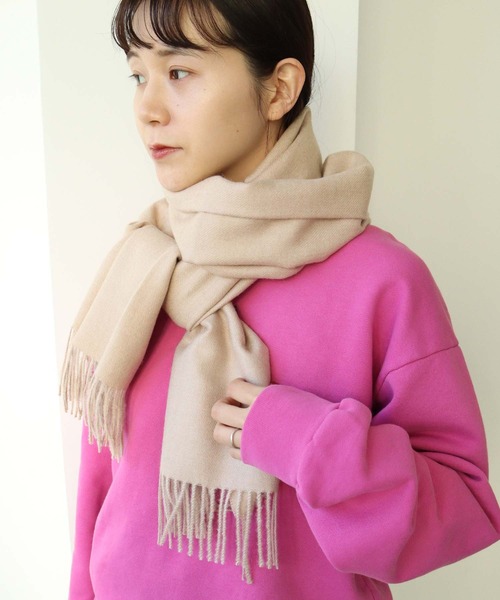 note et silence (ノートエシロンス)の「BRONTE BY MOON Alpaca Scarf (Plain)(マフラー・レディース・ブラウン/アイボリー・FREE)」の8枚目の写真