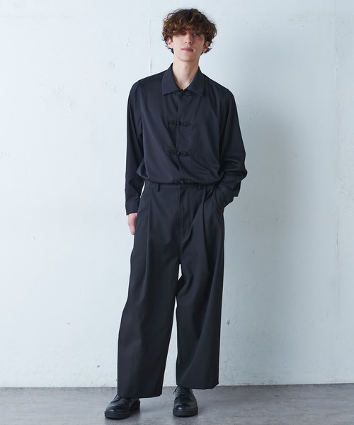 Lui's（ルイス）の「バンブーレーヨンサテン チャイナシャツ（シャツ/ブラウス・メンズ・ホワイト/ブラック・SMALL/MEDIUM）」の12枚目の写真