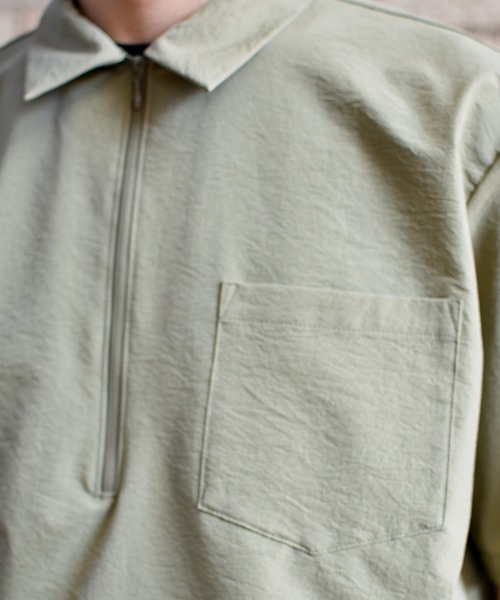 DESCENTE PAUSE（デサントポーズ）の「【デサントPAUSE】ハーフジップ半袖シャツ / HALF ZIP H/S SHIRT　撥水　ストレッチ（シャツ/ブラウス・メンズ・ブラック/ベージュ/モスグリーン/ホワイト・SMALL/MEDIUM/LARGE/X-LARGE）」の10枚目の写真