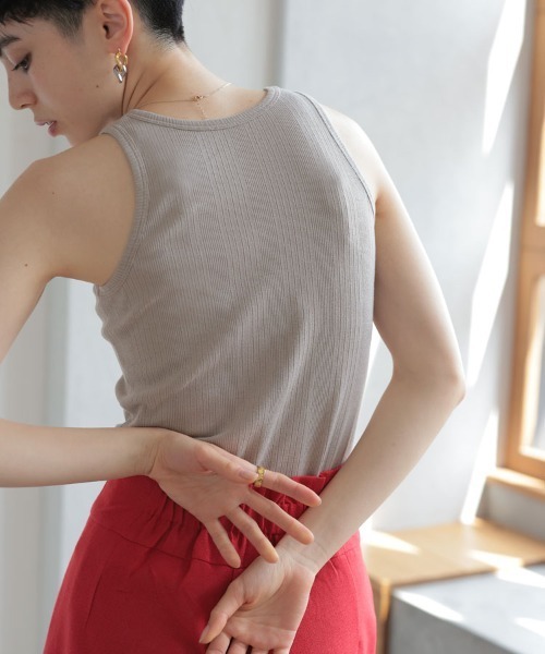 DONOBAN（ドノバン）の「アメスリタンクトップ（タンクトップ・レディース・テラコッタ/ブラック/グレイッシュベージュ/ホワイト・F）」の12枚目の写真