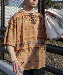 GLOSTER | 【GLOSTER/グロスター】ジオメトリック ニットライクTシャツ(Tシャツ/カットソー)