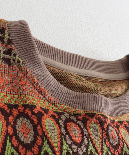 GLOSTER（グロスター）の「【GLOSTER/グロスター】ジオメトリック ニットライクTシャツ（Tシャツ/カットソー・メンズ・ブラック系その他/ベージュ系その他・MEDIUM/LARGE）」の3枚目の写真