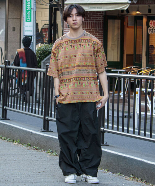 GLOSTER（グロスター）の「【GLOSTER/グロスター】ジオメトリック ニットライクTシャツ（Tシャツ/カットソー・メンズ・ブラック系その他/ベージュ系その他・MEDIUM/LARGE）」の20枚目の写真