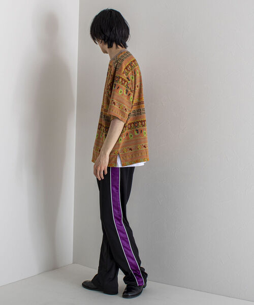 GLOSTER（グロスター）の「【GLOSTER/グロスター】ジオメトリック ニットライクTシャツ（Tシャツ/カットソー・メンズ・ブラック系その他/ベージュ系その他・MEDIUM/LARGE）」の6枚目の写真