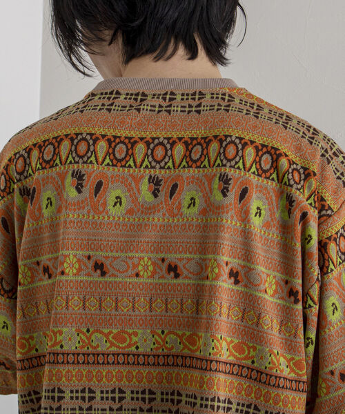 GLOSTER（グロスター）の「【GLOSTER/グロスター】ジオメトリック ニットライクTシャツ（Tシャツ/カットソー・メンズ・ブラック系その他/ベージュ系その他・MEDIUM/LARGE）」の10枚目の写真