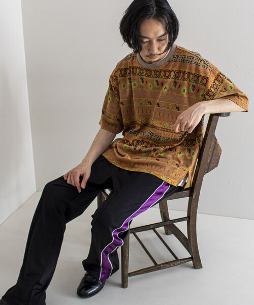 GLOSTER（グロスター）の「【GLOSTER/グロスター】ジオメトリック ニットライクTシャツ（Tシャツ/カットソー・メンズ・ブラック系その他/ベージュ系その他・MEDIUM/LARGE）」の14枚目の写真