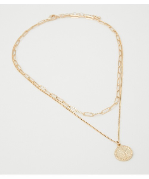 AZUL by moussy(アズールバイマウジー)の「DOUBLE CHAIN MOTIF NECKLACE/ダブルチェーンモチーフネックレス(ネックレス・レディース・シルバー/ゴールド系その他・FREE)」の10枚目の写真