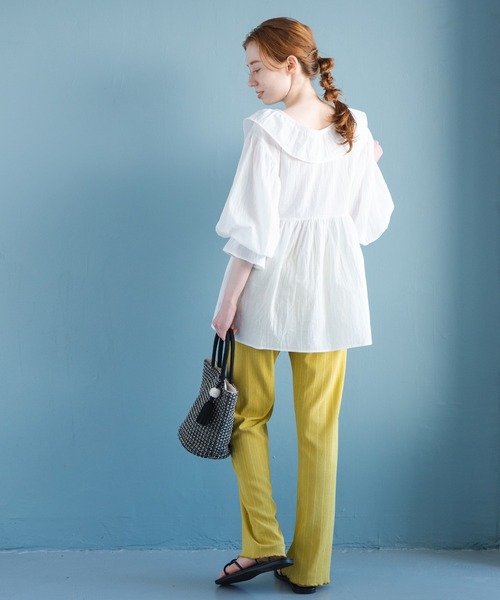 Crisp（クリスプ）の「フリルカラードビーチュニック（チュニック・レディース・ホワイト/ブラック・FREE）」の8枚目の写真