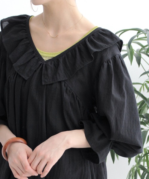 Crisp（クリスプ）の「フリルカラードビーチュニック（チュニック・レディース・ホワイト/ブラック・FREE）」の17枚目の写真