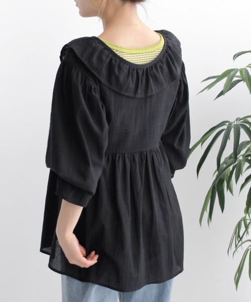 Crisp（クリスプ）の「フリルカラードビーチュニック（チュニック・レディース・ホワイト/ブラック・FREE）」の18枚目の写真