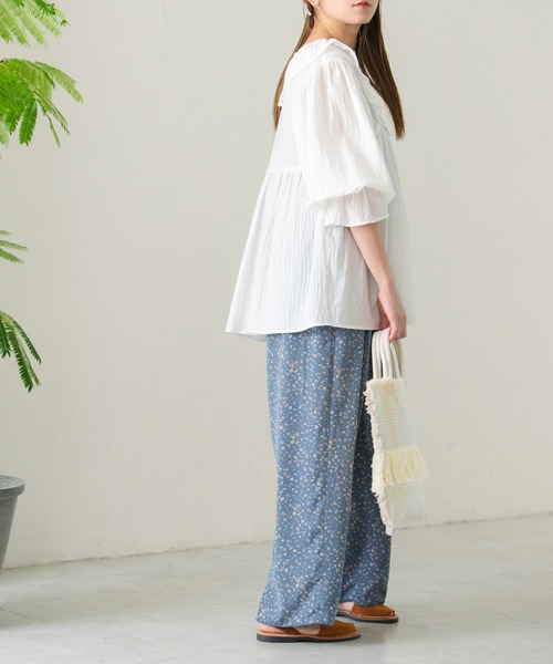 Crisp（クリスプ）の「フリルカラードビーチュニック（チュニック・レディース・ホワイト/ブラック・FREE）」の6枚目の写真