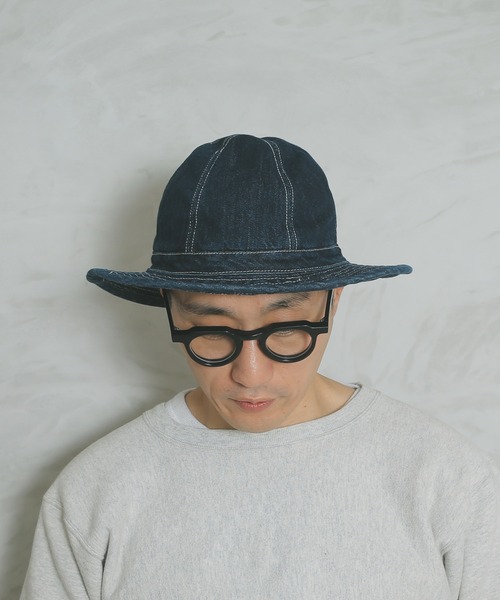 HOUSTON(ヒューストン)の「DENIM ARMY HAT(ハット・メンズ・ダークインディゴブルー/ライトインディゴブルー・FREE)」の11枚目の写真