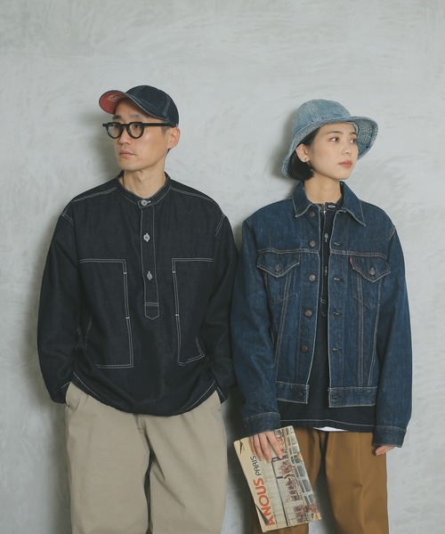 HOUSTON(ヒューストン)の「DENIM ARMY HAT(ハット・メンズ・ダークインディゴブルー/ライトインディゴブルー・FREE)」の15枚目の写真