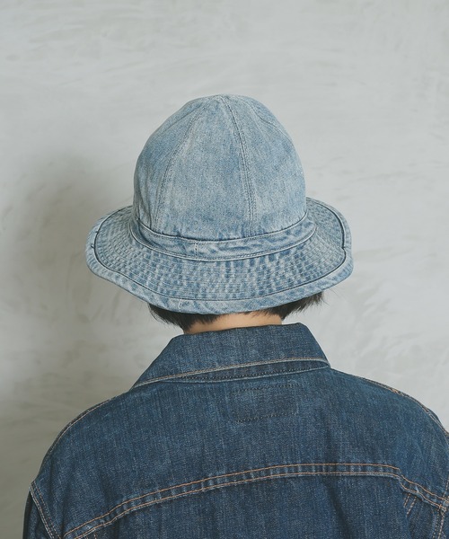 HOUSTON(ヒューストン)の「DENIM ARMY HAT(ハット・メンズ・ダークインディゴブルー/ライトインディゴブルー・FREE)」の7枚目の写真