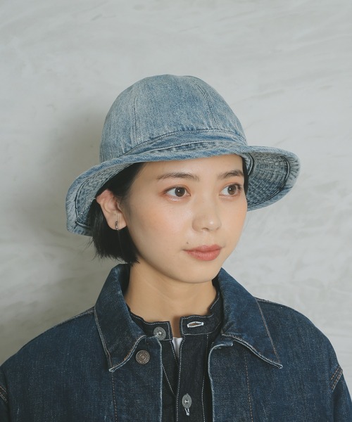 HOUSTON(ヒューストン)の「DENIM ARMY HAT(ハット・メンズ・ダークインディゴブルー/ライトインディゴブルー・FREE)」の8枚目の写真