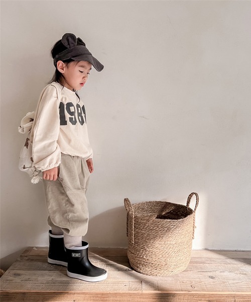 aimoha（アイモハ）の「aimoha-KIDS- アメカジ前プリントログTEE（Tシャツ/カットソー・キッズ・ライトグレー/ベージュ・80/90/100/110/120/130）」の4枚目の写真