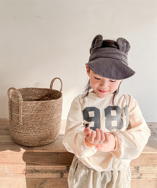 aimoha（アイモハ）の「aimoha-KIDS- アメカジ前プリントログTEE（Tシャツ/カットソー・キッズ・ライトグレー/ベージュ・80/90/100/110/120/130）」の5枚目の写真