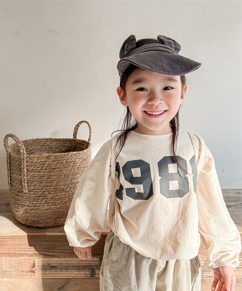 aimoha（アイモハ）の「aimoha-KIDS- アメカジ前プリントログTEE（Tシャツ/カットソー・キッズ・ライトグレー/ベージュ・80/90/100/110/120/130）」の6枚目の写真