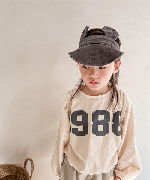 aimoha（アイモハ）の「aimoha-KIDS- アメカジ前プリントログTEE（Tシャツ/カットソー・キッズ・ライトグレー/ベージュ・80/90/100/110/120/130）」の8枚目の写真