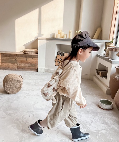 aimoha（アイモハ）の「aimoha-KIDS- アメカジ前プリントログTEE（Tシャツ/カットソー・キッズ・ライトグレー/ベージュ・80/90/100/110/120/130）」の9枚目の写真