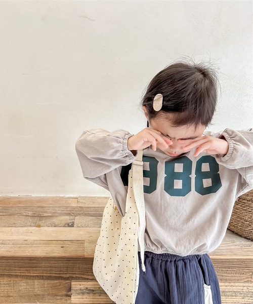 aimoha（アイモハ）の「aimoha-KIDS- アメカジ前プリントログTEE（Tシャツ/カットソー・キッズ・ライトグレー/ベージュ・80/90/100/110/120/130）」の14枚目の写真