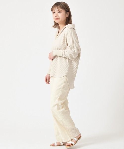 U by SPICK&SPAN(ユーバイスピックアンドスパン)の「ドルマンリブプルオーバー◆(Tシャツ/カットソー・レディース・ベージュ/アイボリー・FREE)」の4枚目の写真