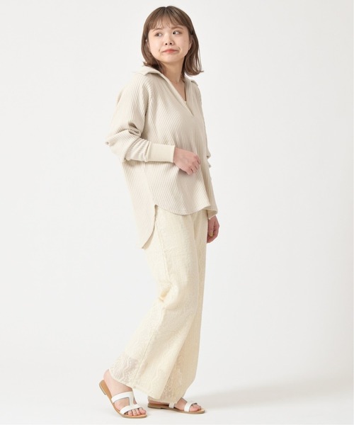 U by SPICK&SPAN(ユーバイスピックアンドスパン)の「ドルマンリブプルオーバー◆(Tシャツ/カットソー・レディース・ベージュ/アイボリー・FREE)」の7枚目の写真