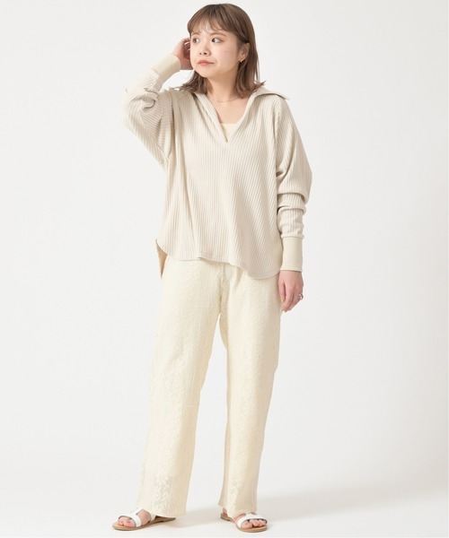 U by SPICK&SPAN(ユーバイスピックアンドスパン)の「ドルマンリブプルオーバー◆(Tシャツ/カットソー・レディース・ベージュ/アイボリー・FREE)」の8枚目の写真