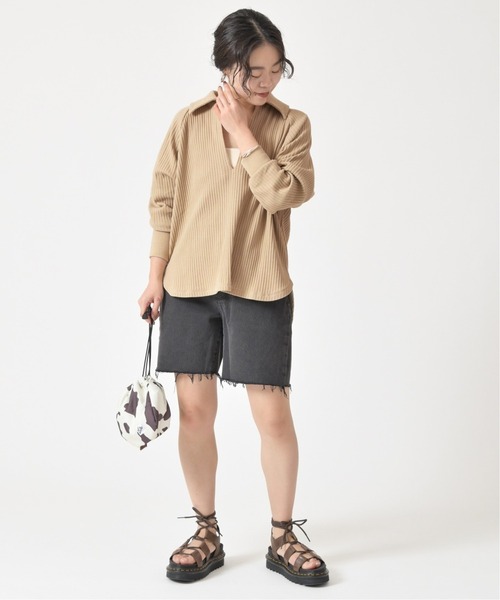 U by SPICK&SPAN(ユーバイスピックアンドスパン)の「ドルマンリブプルオーバー◆(Tシャツ/カットソー・レディース・ベージュ/アイボリー・FREE)」の14枚目の写真