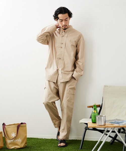 Snow Peak(スノーピーク)の「【Snow Peak/スノーピーク×JS】別注 焚 ライトリップストップイージーパンツ(その他パンツ・メンズ・ベージュ/クリアブラック・MEDIUM/LARGE)」の6枚目の写真
