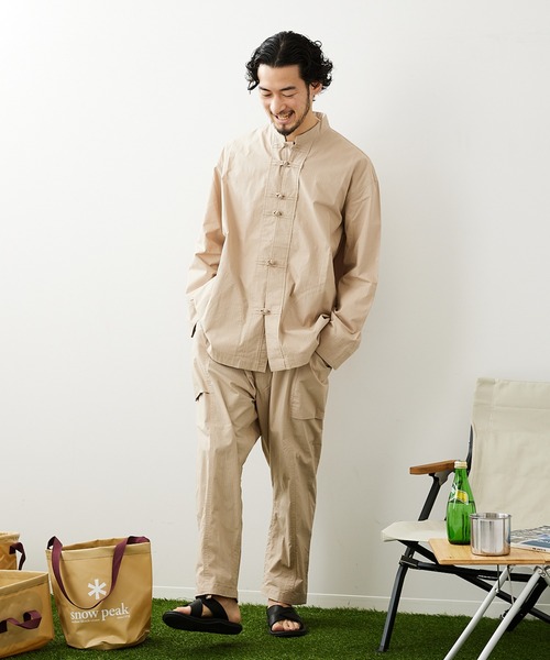 Snow Peak(スノーピーク)の「【Snow Peak/スノーピーク×JS】別注 焚 ライトリップストップイージーパンツ(その他パンツ・メンズ・ベージュ/クリアブラック・MEDIUM/LARGE)」の7枚目の写真