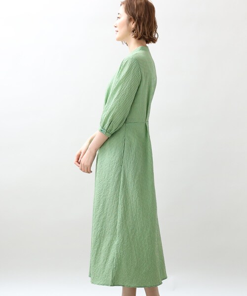 grove（グローブ）の「◆サッカーギンガムチェックシャツワンピース（ワンピース・レディース・ブラック/ダークグリーン系1/ネイビー系1・01/02/03/04/05）」の5枚目の写真