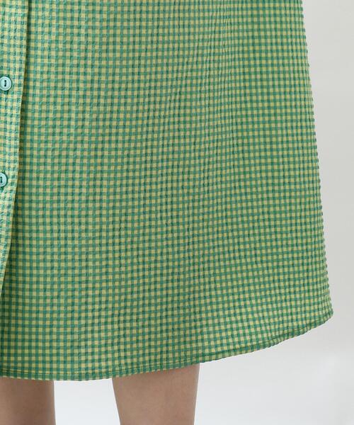 grove（グローブ）の「◆サッカーギンガムチェックシャツワンピース（ワンピース・レディース・ブラック/ダークグリーン系1/ネイビー系1・01/02/03/04/05）」の10枚目の写真