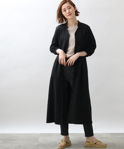 grove（グローブ）の「◆サッカーギンガムチェックシャツワンピース（ワンピース・レディース・ブラック/ダークグリーン系1/ネイビー系1・01/02/03/04/05）」の15枚目の写真